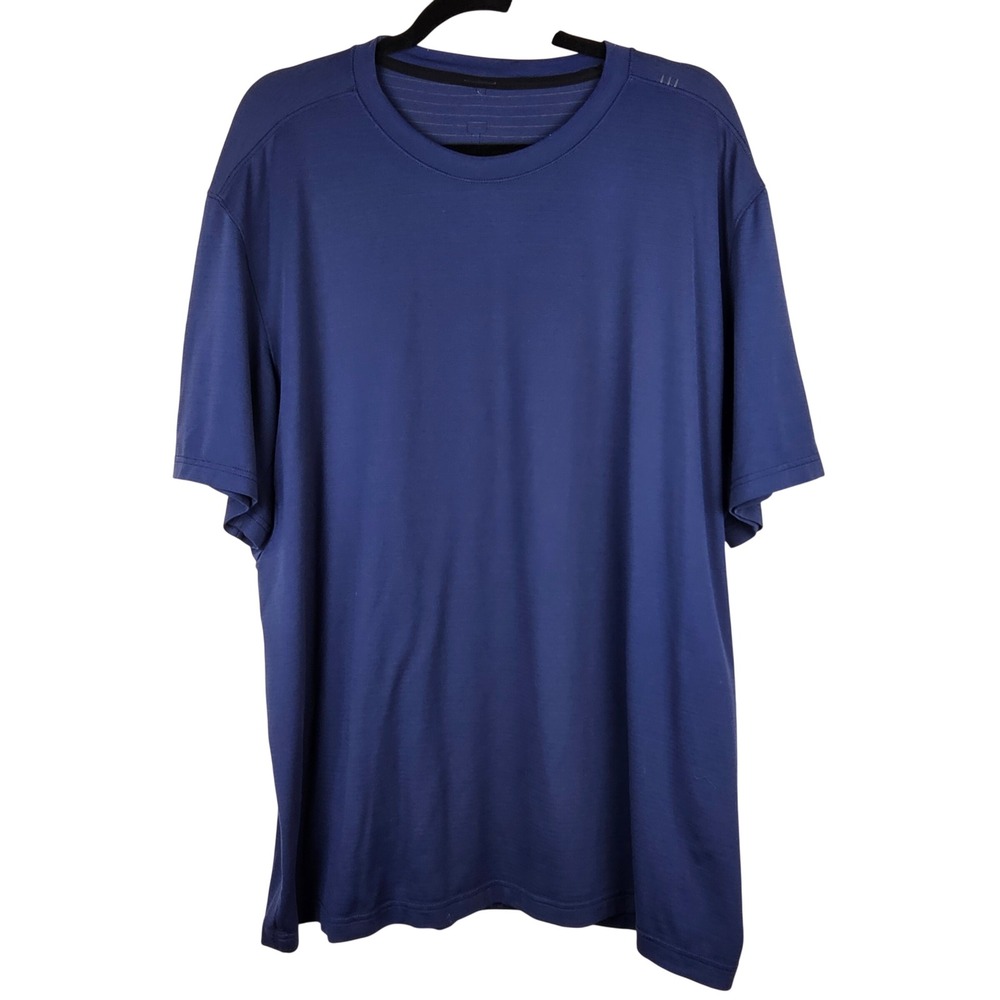 Lululemon Men's Metal Vent Tech 2.0 Short Sleeve Shirt Navy Blue Size XL